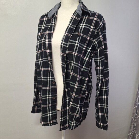 Wrangler‎ Plaid Button Up Shirt  Collar Mens Medium Pockets Cotton Down - Picture 7 of 7